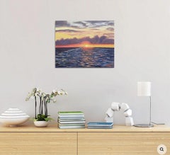 Vela al tramonto, Pittura, Olio su tela
