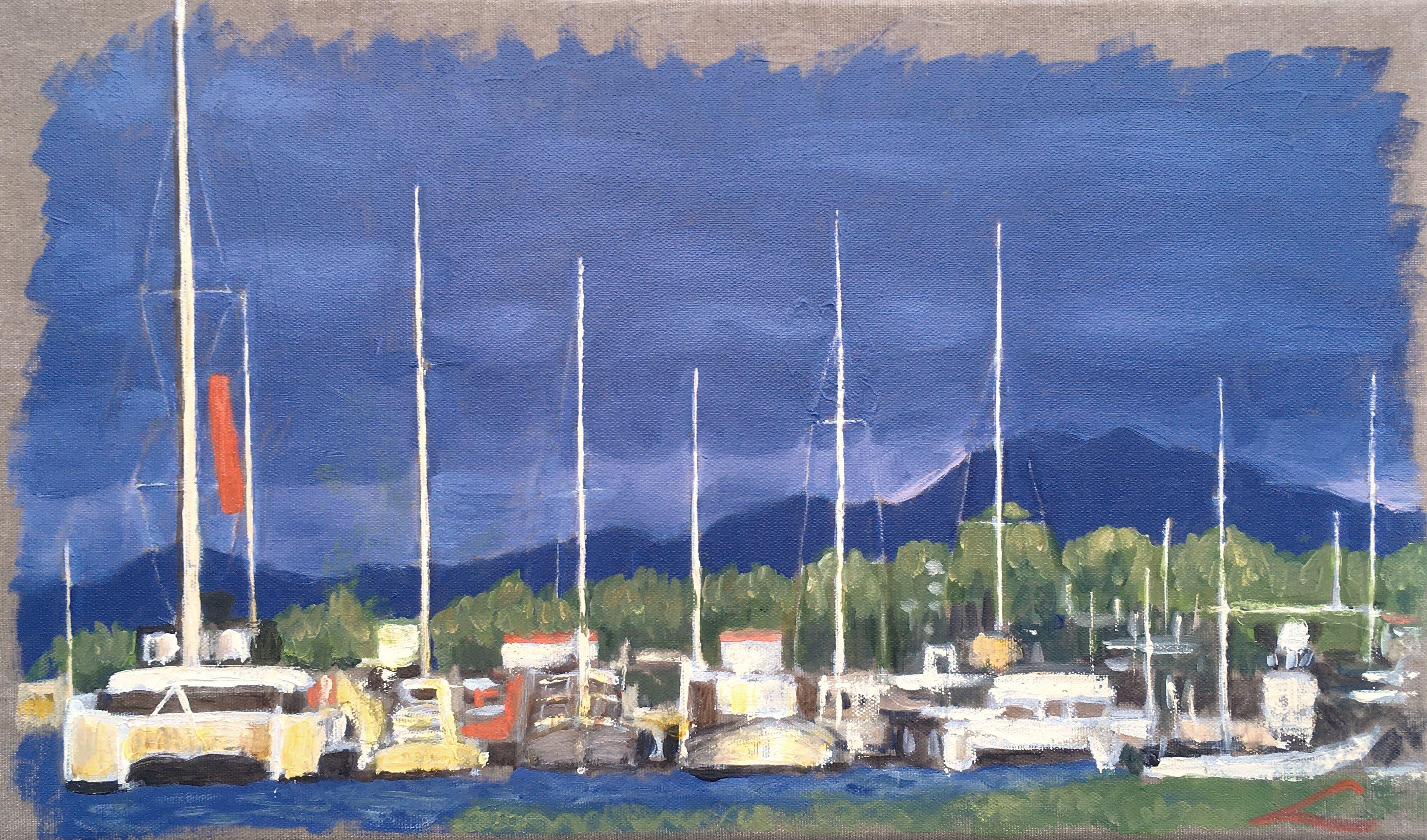 Rethymno marine, Painting, Oil on Canvas