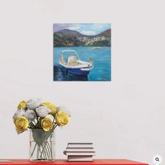 Barco de playa cretense de Bali, Pintura, Óleo sobre lienzo