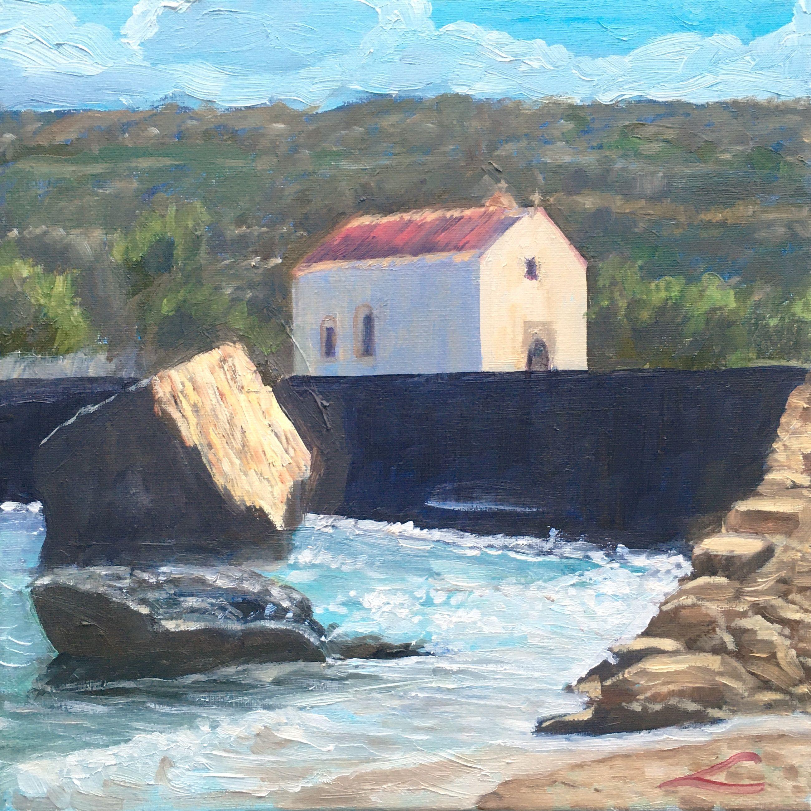 Kamaris beach, Painting, Oil on Canvas