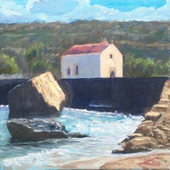 Plage de Kamaris, Peinture, Huile sur toile