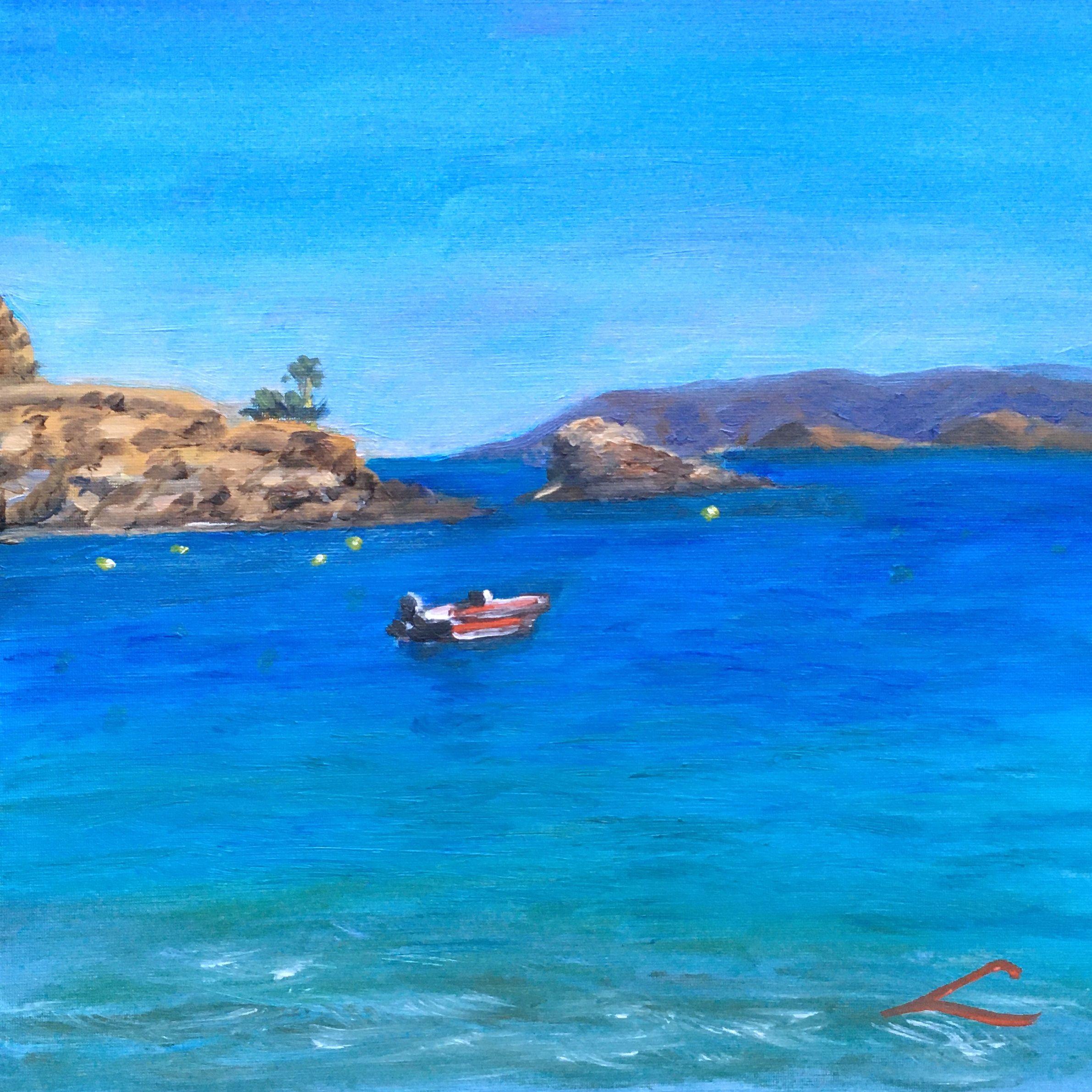 Karavostasi beach, Painting, Oil on Canvas