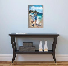 Along the beach, Painting, Oil on Canvas