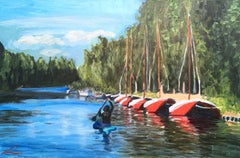 Along the channel 5, Painting, Oil on Canvas