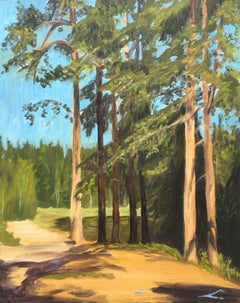 Arbres du lac du pasteur 4, Peinture, Huile sur toile