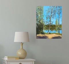 Alberi del lago del pastore 3, Pittura, Olio su tela
