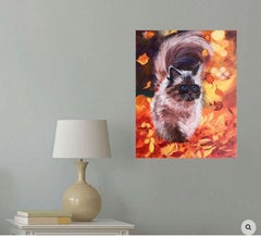 Autumn cat, Painting, Oil on Canvas