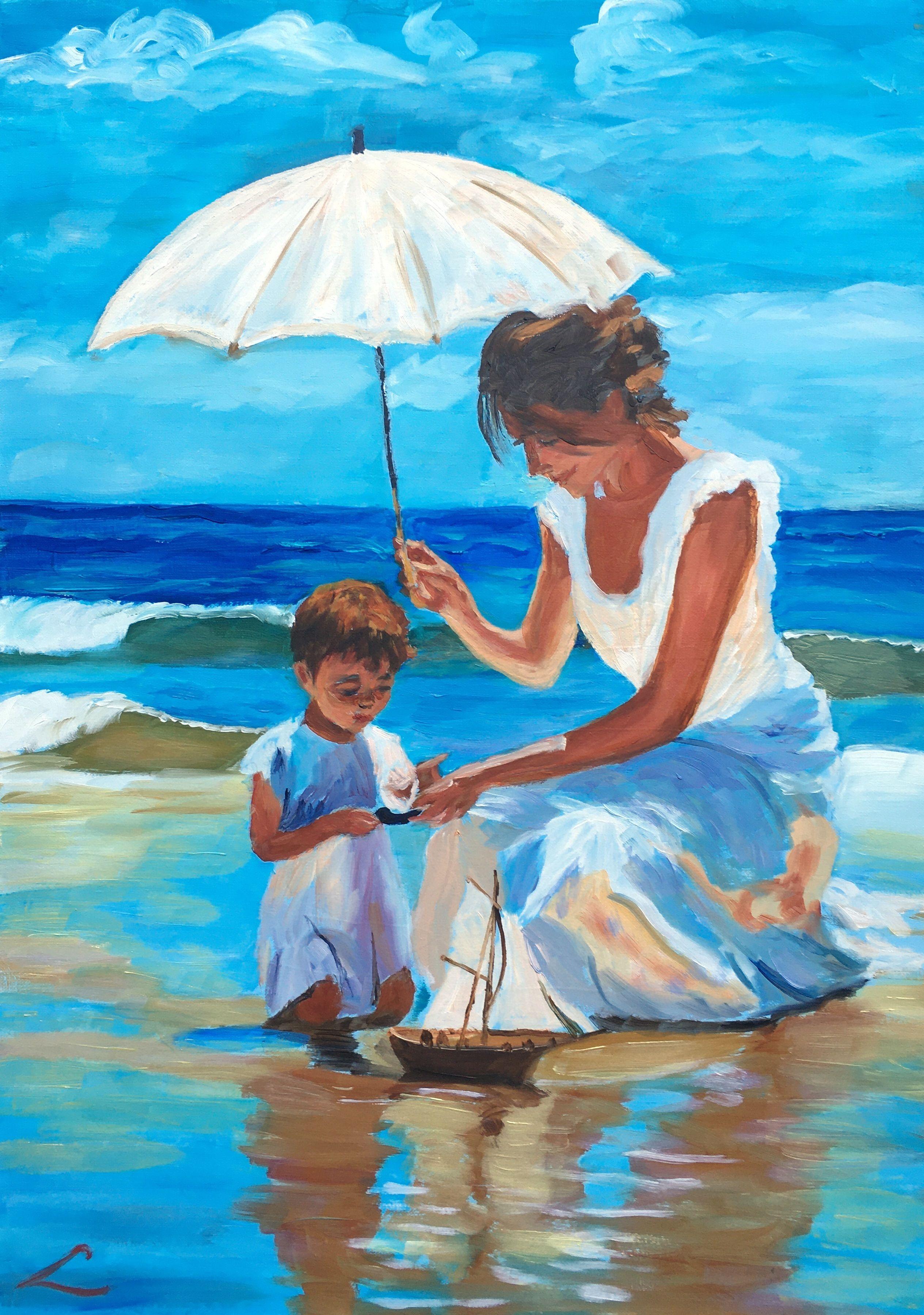 Peaceful moment, Painting, Oil on Canvas
