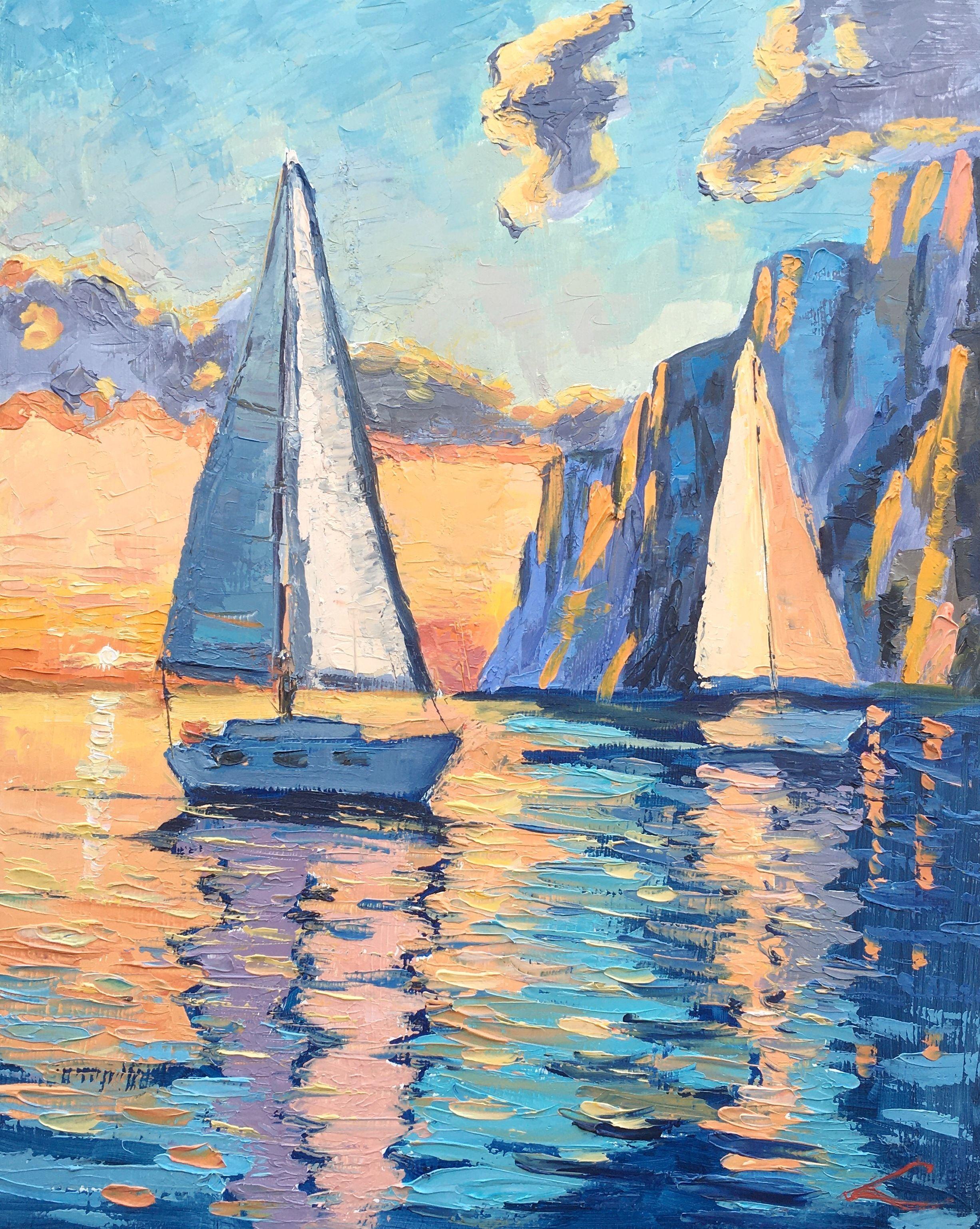 Escena costera, Pintura, Óleo sobre lienzo