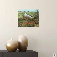 Landscape with poppies 5, Painting, Oil on Canvas