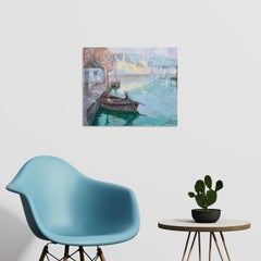 Small harbor, Painting, Oil on Canvas