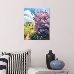 Landscape with lilac, Painting, Oil on Canvas