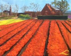Tulpen Bauernhaus, Gemälde, Öl auf Leinwand
