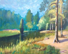 Forest river, Painting, Oil on Canvas