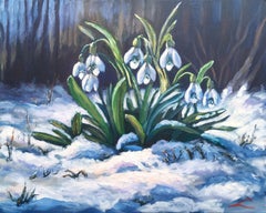 Snowdrops 5, Gemälde, Öl auf Leinwand