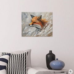 Winter Fox, Gemälde, Öl auf Leinwand