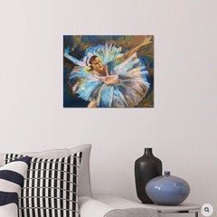 Ballerina in der Mitte - Flug, Gemälde, Öl auf Leinwand