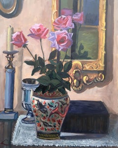 Bodegón con rosas, Pintura, Óleo sobre lienzo