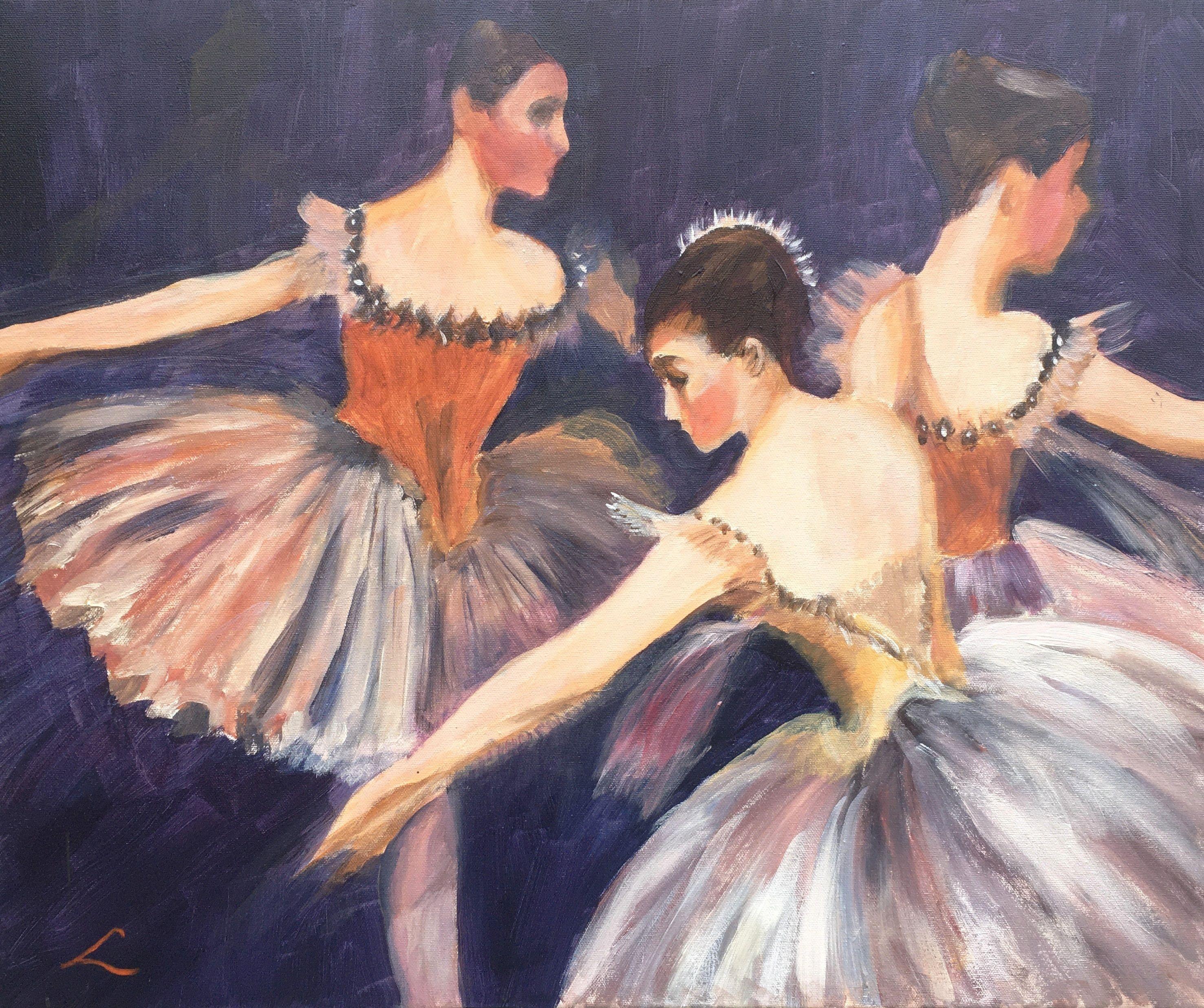 Ballerinas, Painting, Oil on Canvas