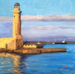 Faro de Rethymno, Pintura, Óleo sobre lienzo