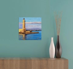 Faro de Rethymno, Pintura, Óleo sobre lienzo