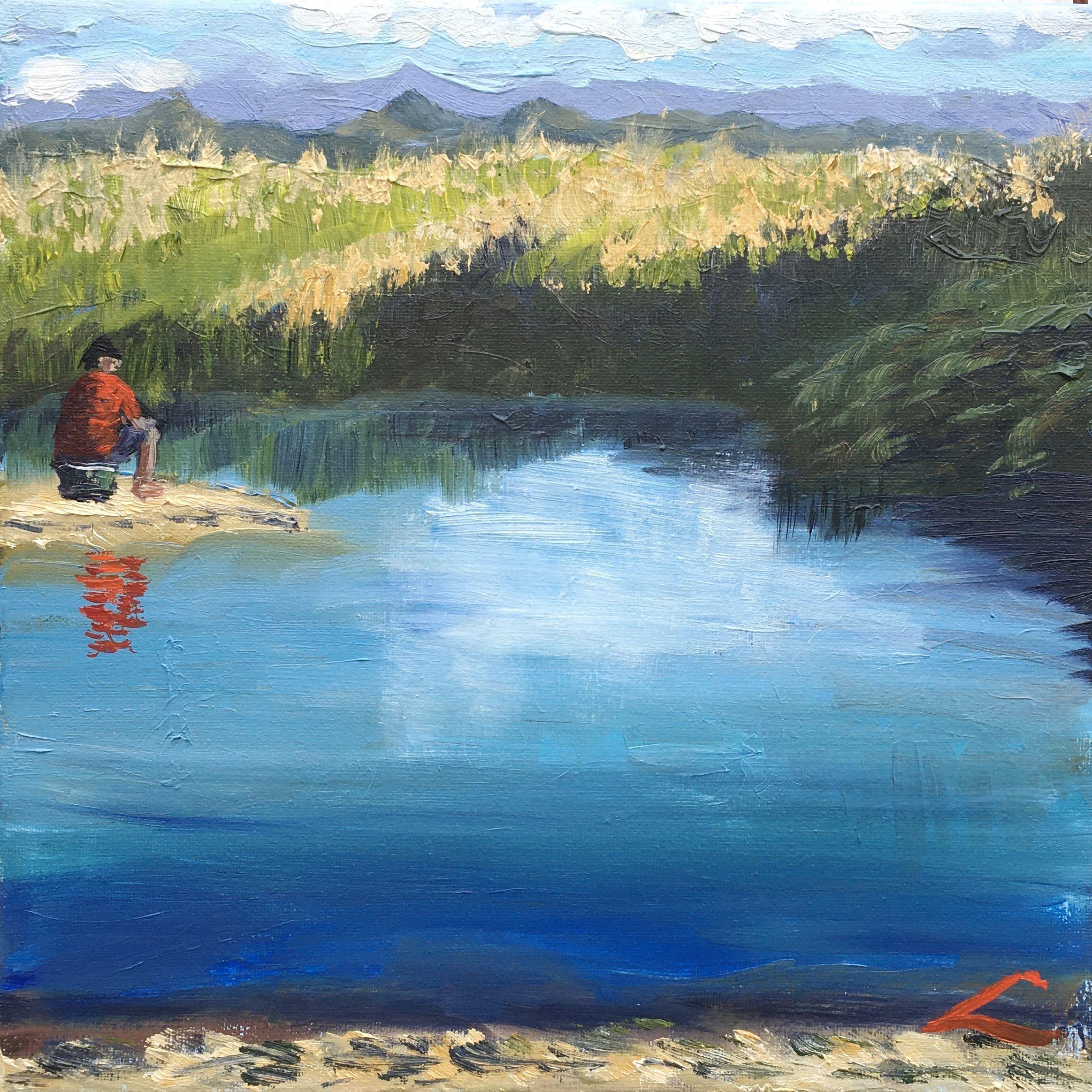 Cretan fisherman, Painting, Oil on Canvas - Art by Elena Sokolova