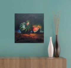 Pastèque, peinture, huile sur toile
