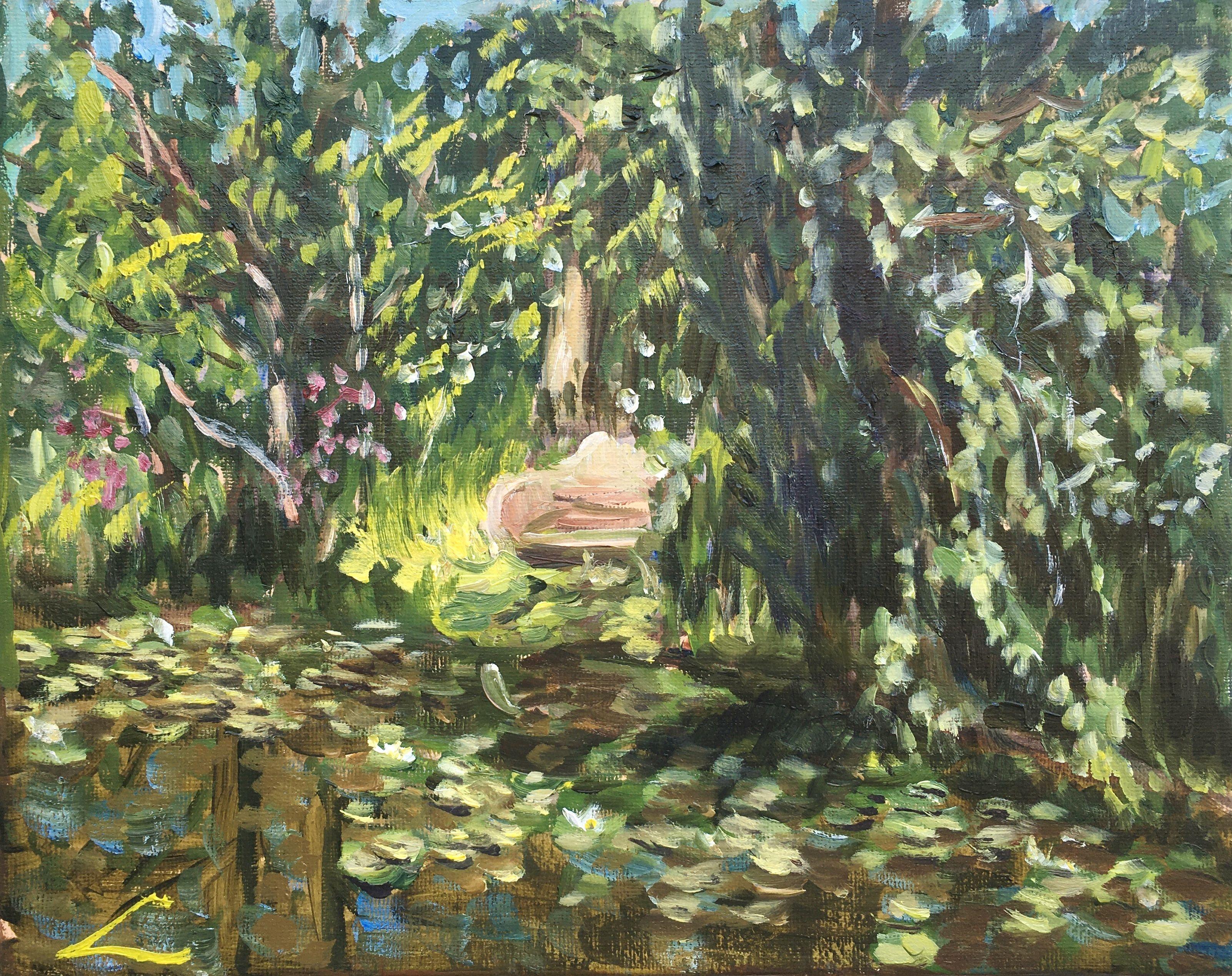 Water pond, Painting, Oil on Canvas