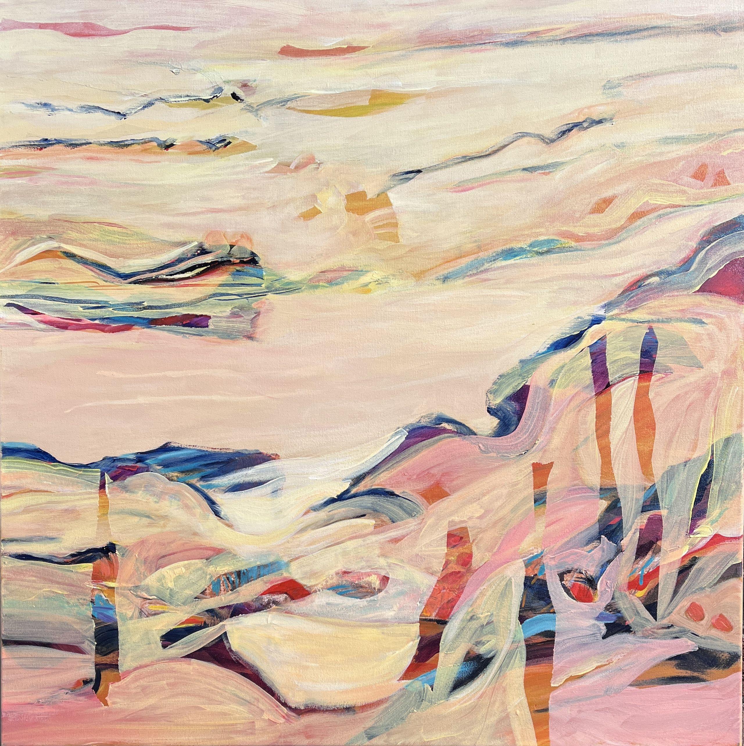 Sud-ouest, peinture, acrylique sur toile - Art de Eliane Saheurs