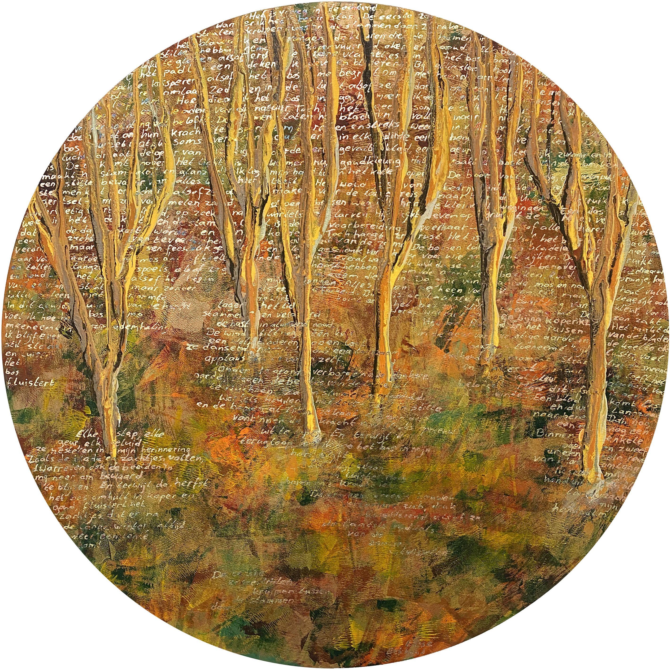AutumnWalk 02, Malerei, Acryl auf MDF-Platte – Art von Elise Eekhout
