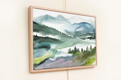 Mountainscape No. 7, Painting, Watercolor on Canvas