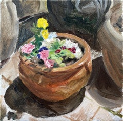 Flower Pots, Painting, Oil on Canvas