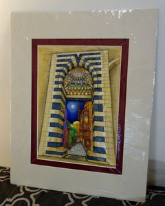 Aleppo Gate, Arabic Islamic art, Painting, Watercolor on Watercolor Paper