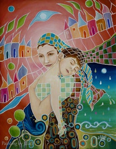 amor de madre, Pintura, Óleo sobre lienzo