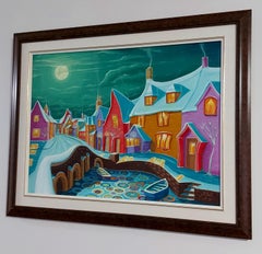 Paisaje europeo, Wiltshire UK, surrealismo, Pintura, Óleo sobre lienzo