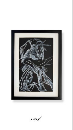 Brouillon, dessin, fusain sur papier
