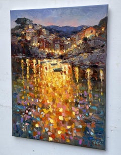 "Città di sera", Pittura, Olio su tela