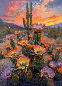 "Sonnenuntergang", Gemälde, Öl auf Leinwand