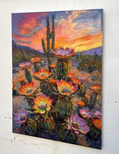 "Sonnenuntergang", Gemälde, Öl auf Leinwand
