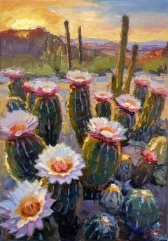 White cactus, Painting, Oil on Canvas