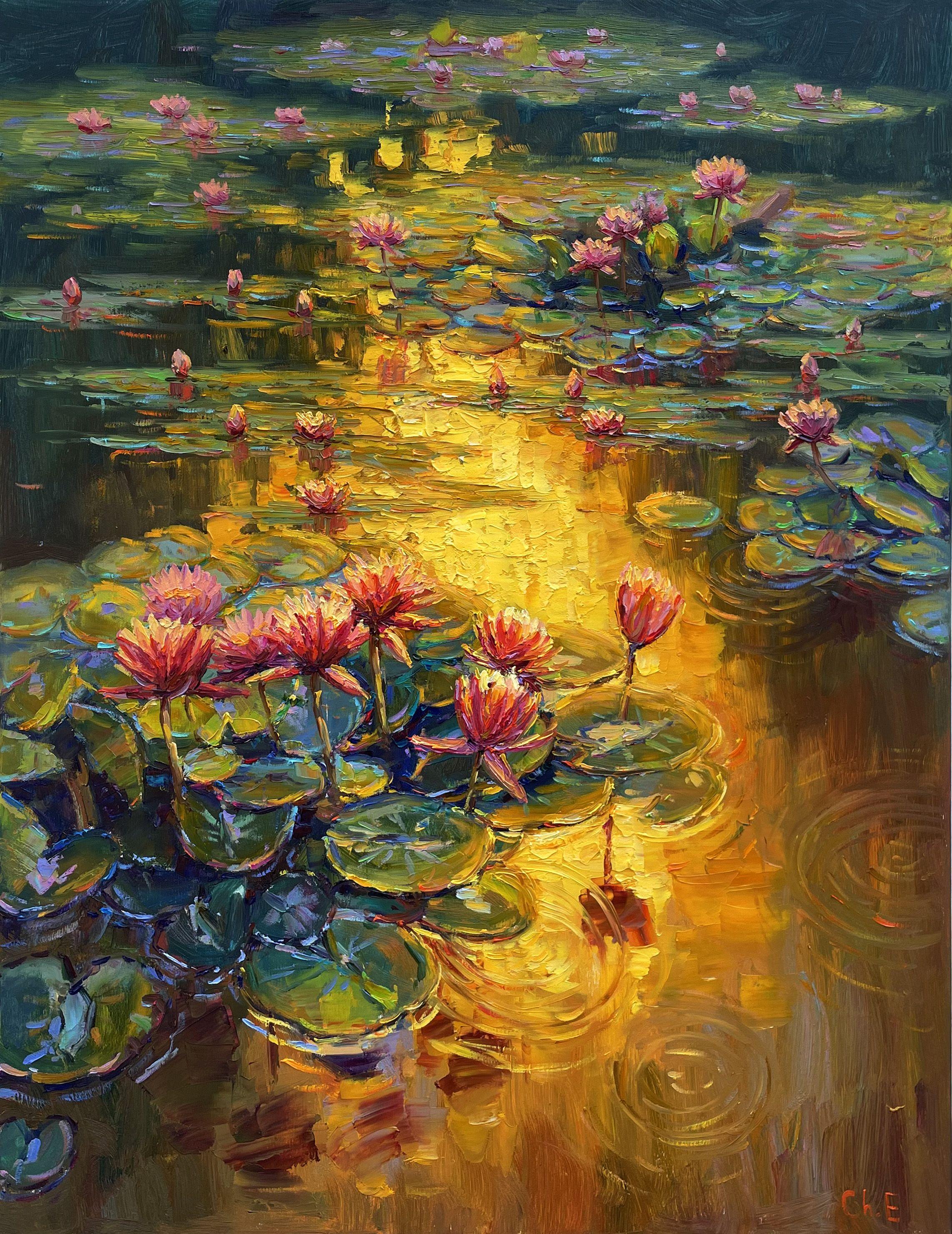 Water lilies, Painting, Oil on Canvas