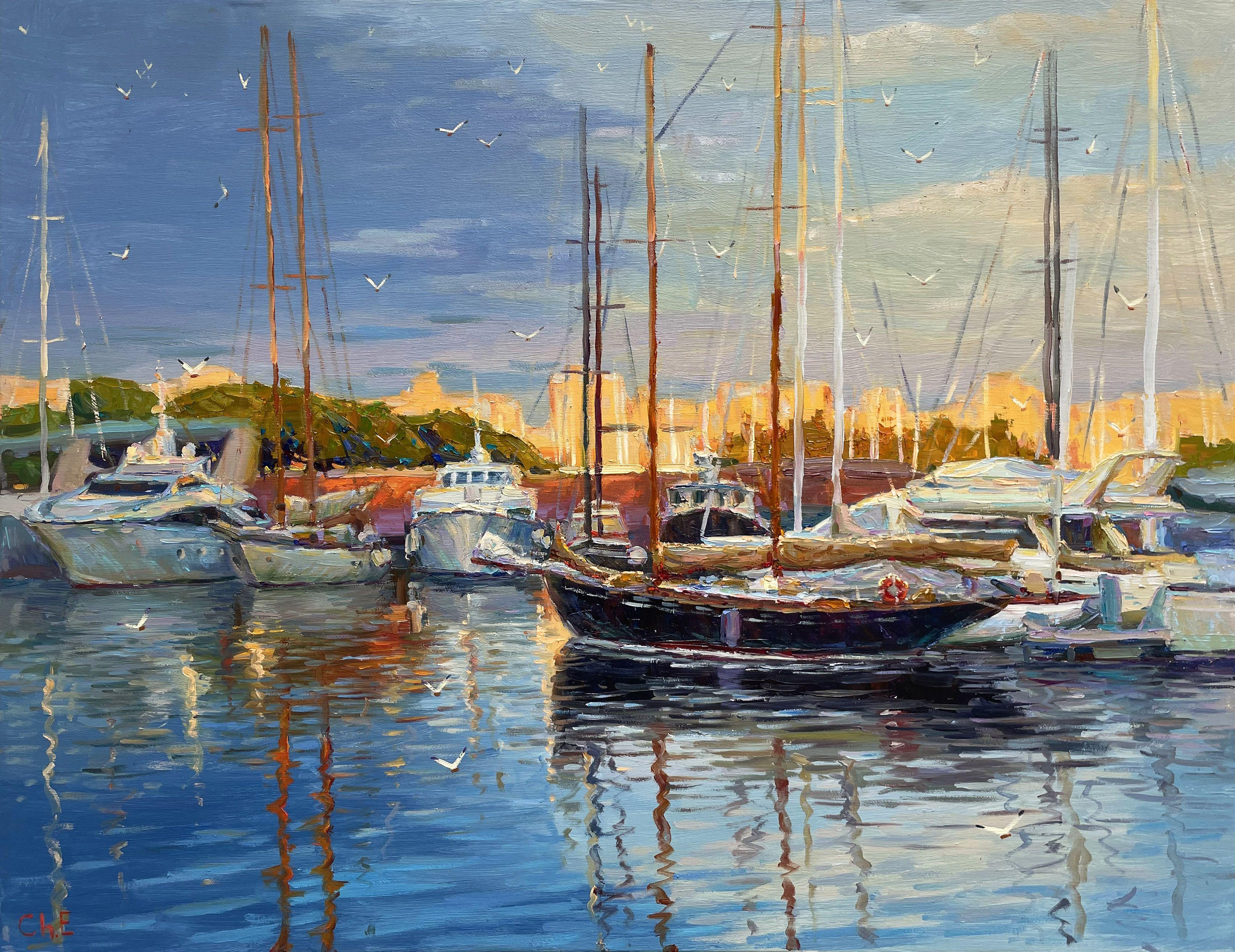 Quiet Harbor, Painting, Oil on Canvas