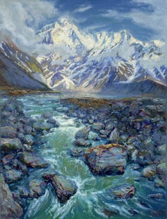 "Mountain River", Painting, Oil on Canvas