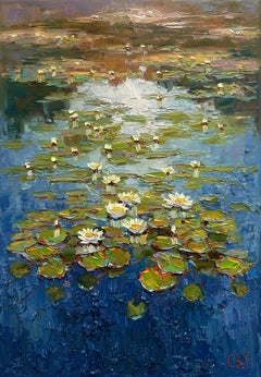 "Water lilies, Painting, Oil on Canvas