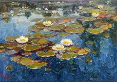 Water lilies, Painting, Oil on Canvas