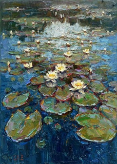 Water lilies pond, Painting, Oil on Canvas