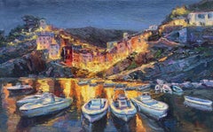 Night city, Painting, Oil on Canvas