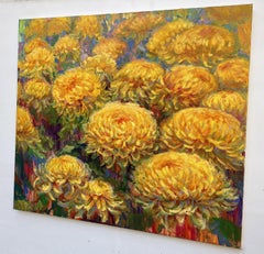 "Bouquet of yellow flowers", Painting, Oil on Canvas