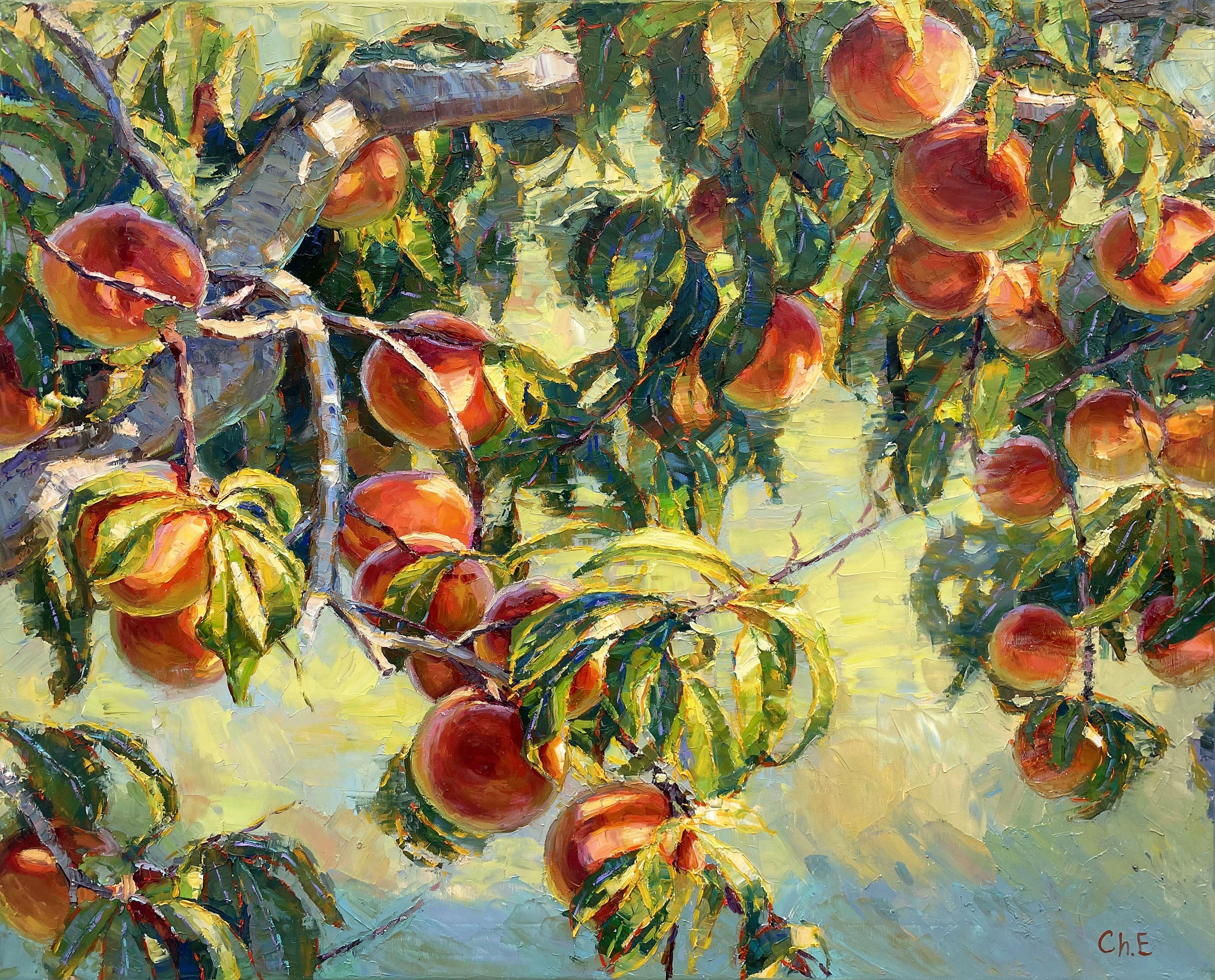 Peach Tree, Painting, Oil on Canvas - Art by Evgeny Chernyakovsky