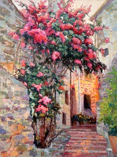 "Evening courtyard", Painting, Oil on Canvas